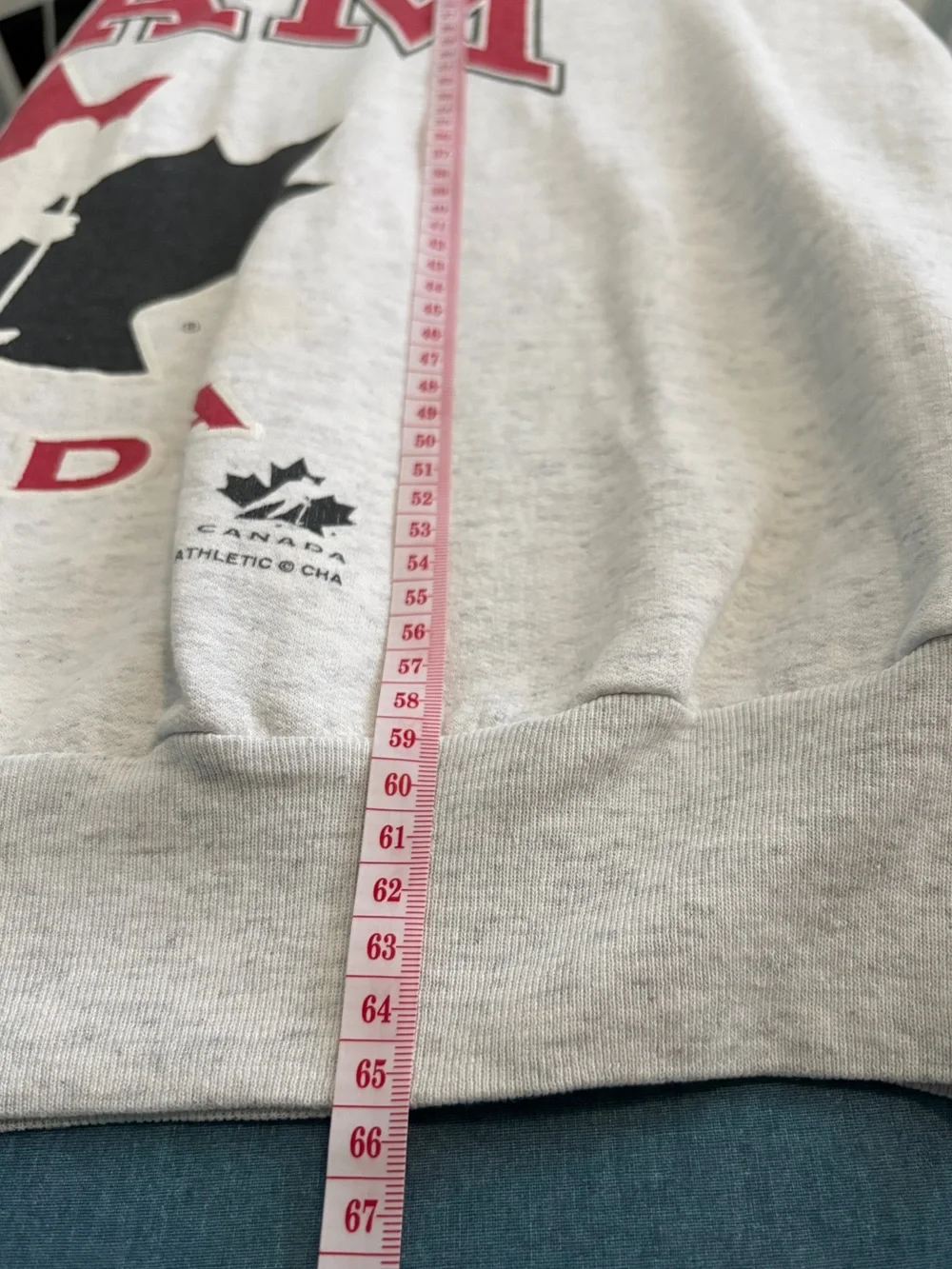 Vintage 90s Bulletin Athletic Team Canada Hockey Crewneck Sweatshirt Large Grey - Picture 9 of 13